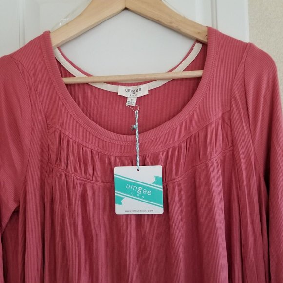 NWT Umgee Pink Ribbed Babydoll Dress Size Small - Picture 2 of 5